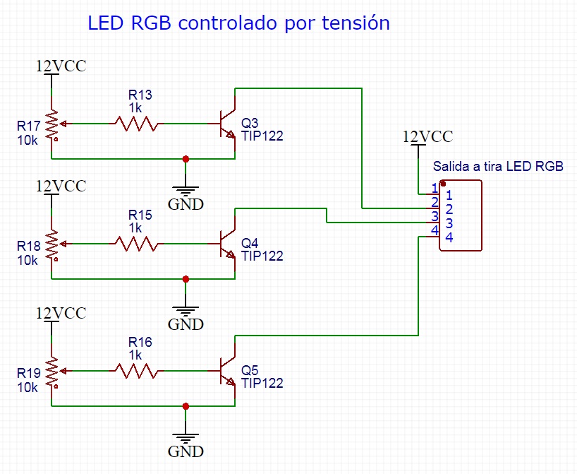 Controlador LED RGB controlado por tensión